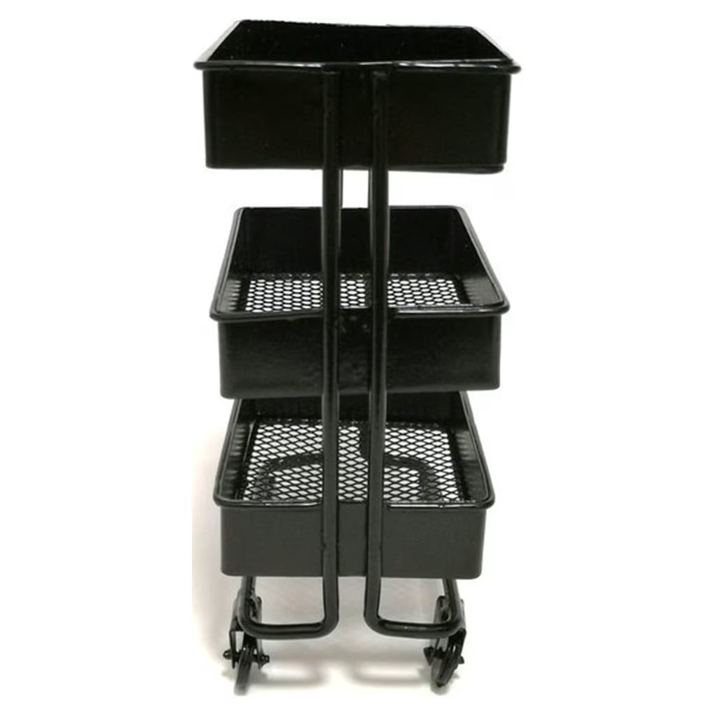 SDFGTstore 3 Tiers Mini Trolley Storage Rack Collection Accessories Miniature Storage Cart